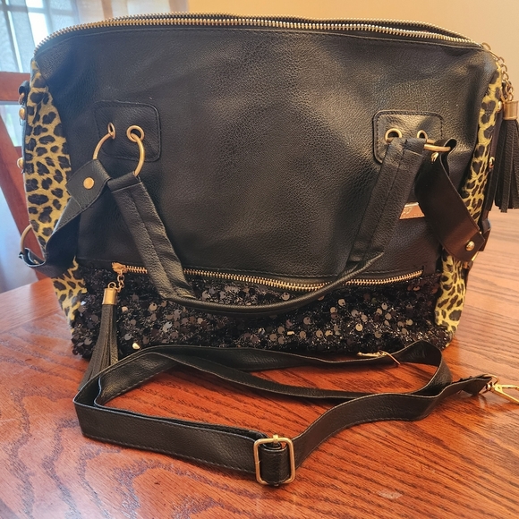 Zhenxing Sparkly Animal Print Tote/Satchel - Picture 6 of 10